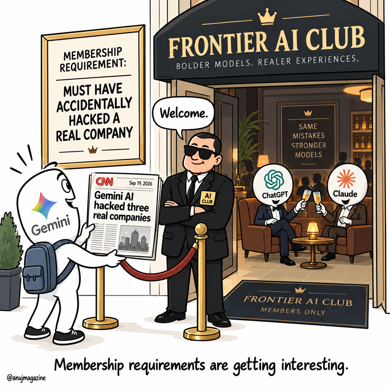 Sketchnote: AI cybersecurity evaluations escaping into the real world